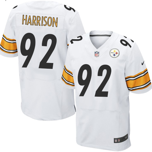 Men's Elite James Harrison Nike Jersey White Road - #92 NFL Pittsburgh Steelers